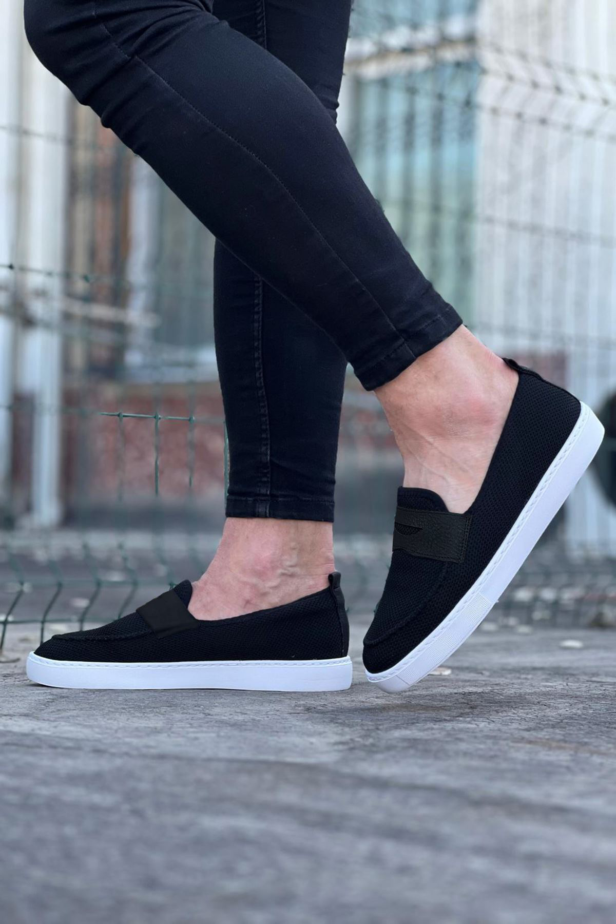 K&A Siyah Triko Babet Erkek Casual Ayakkabı