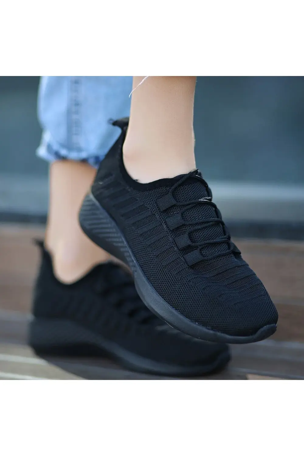 Siyah Triko Spor Ayakkabı