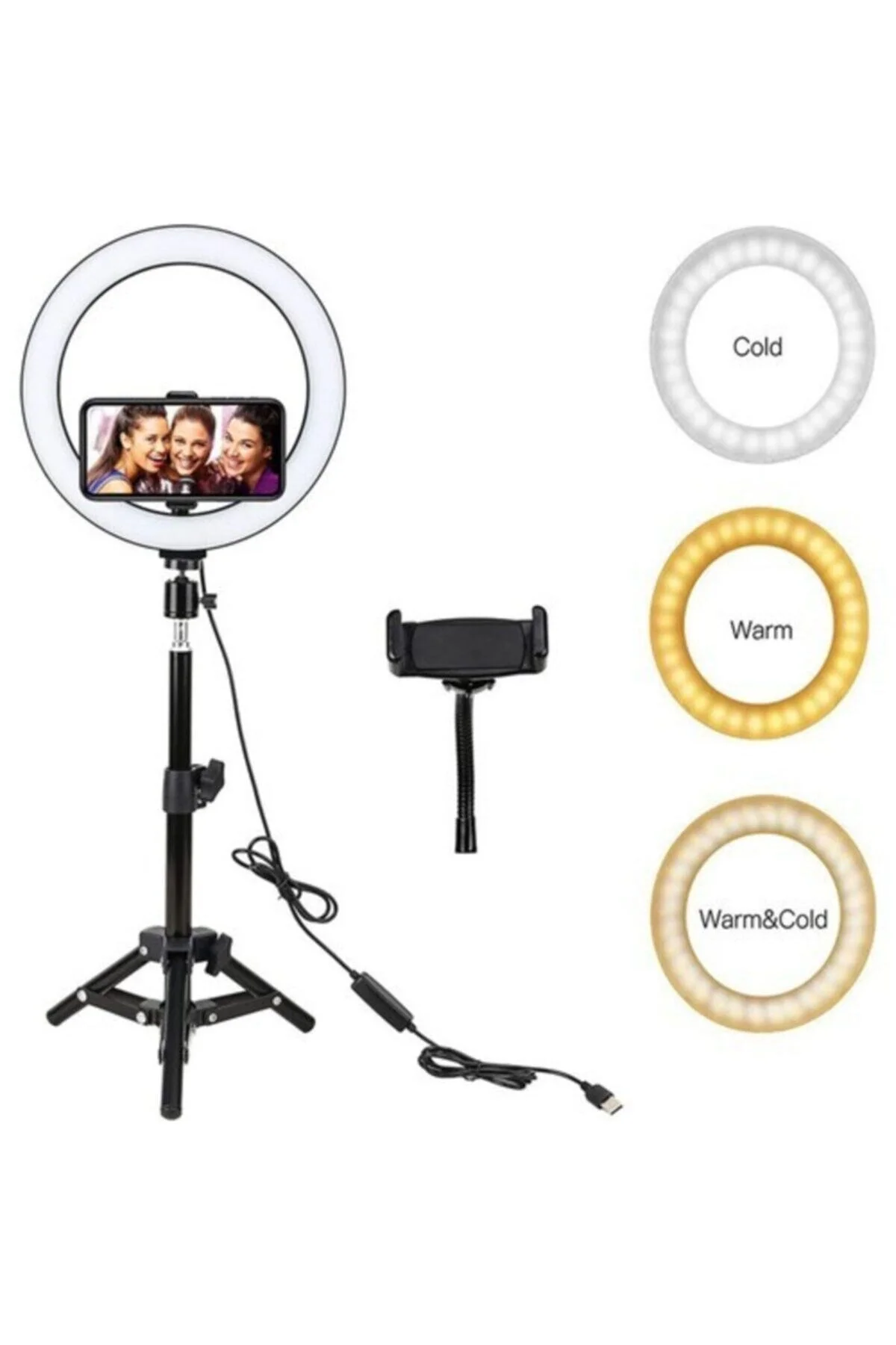 Siyah tripod tip sabitleyici fotoğraf ve kamera aksesuarı canlı yayın için uygun