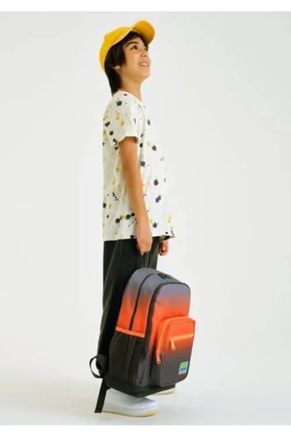 Siyah Turuncu Gradyan İlkokul ve Günlük Sırt Çantası - Erkek Çocu