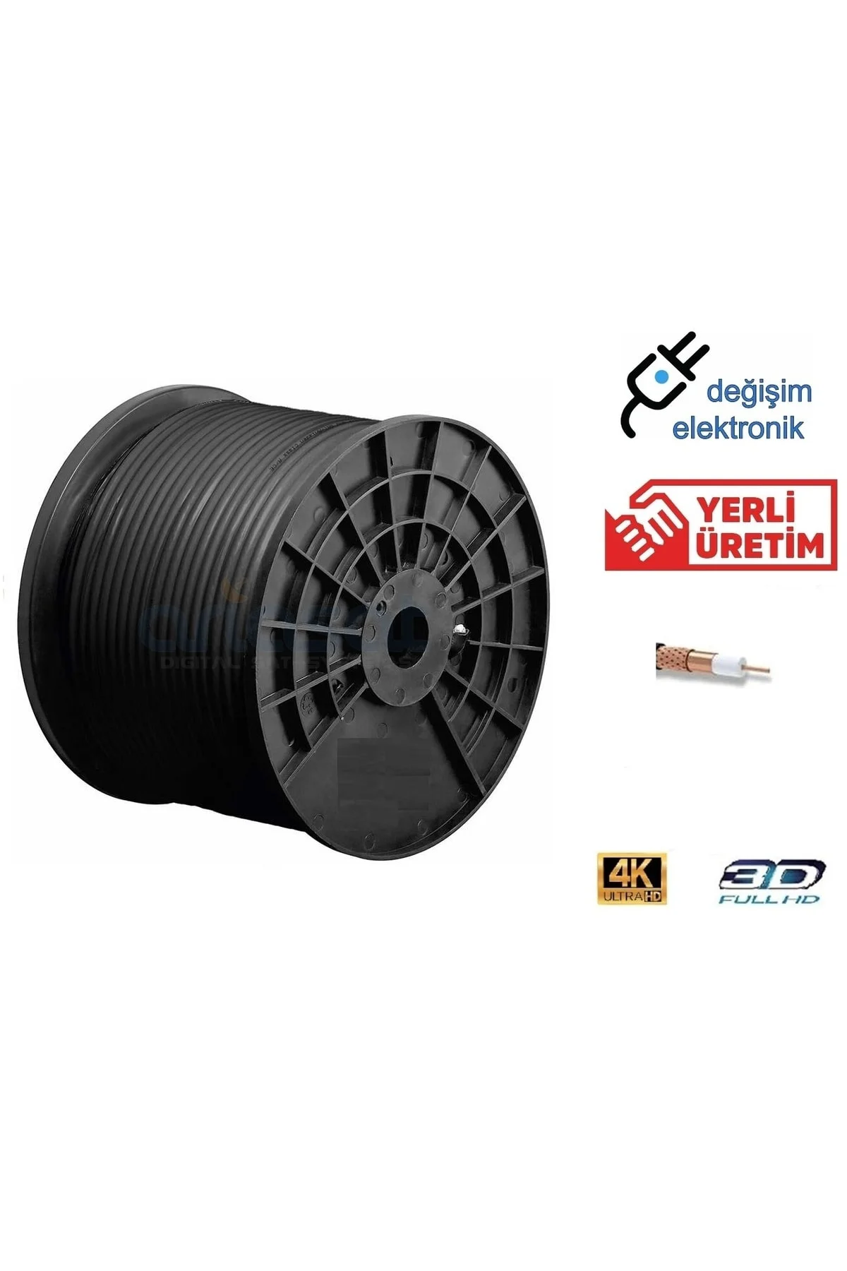 Siyah Uydu Çanak Anten Kablosu Gold 10 Metre F Konnektörlü Siyah Uydu Çanak Anten Kablosu Gold 10 Metre F Konnektörlü
