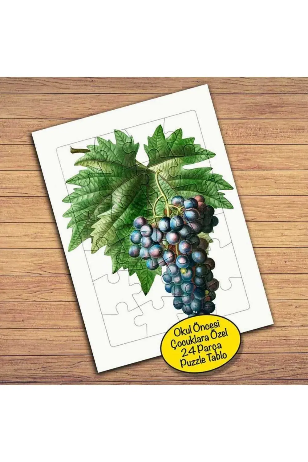 Siyah Üzüm - Meyve Çocuklara Özel Puzzle Yapboz Tablo-88222