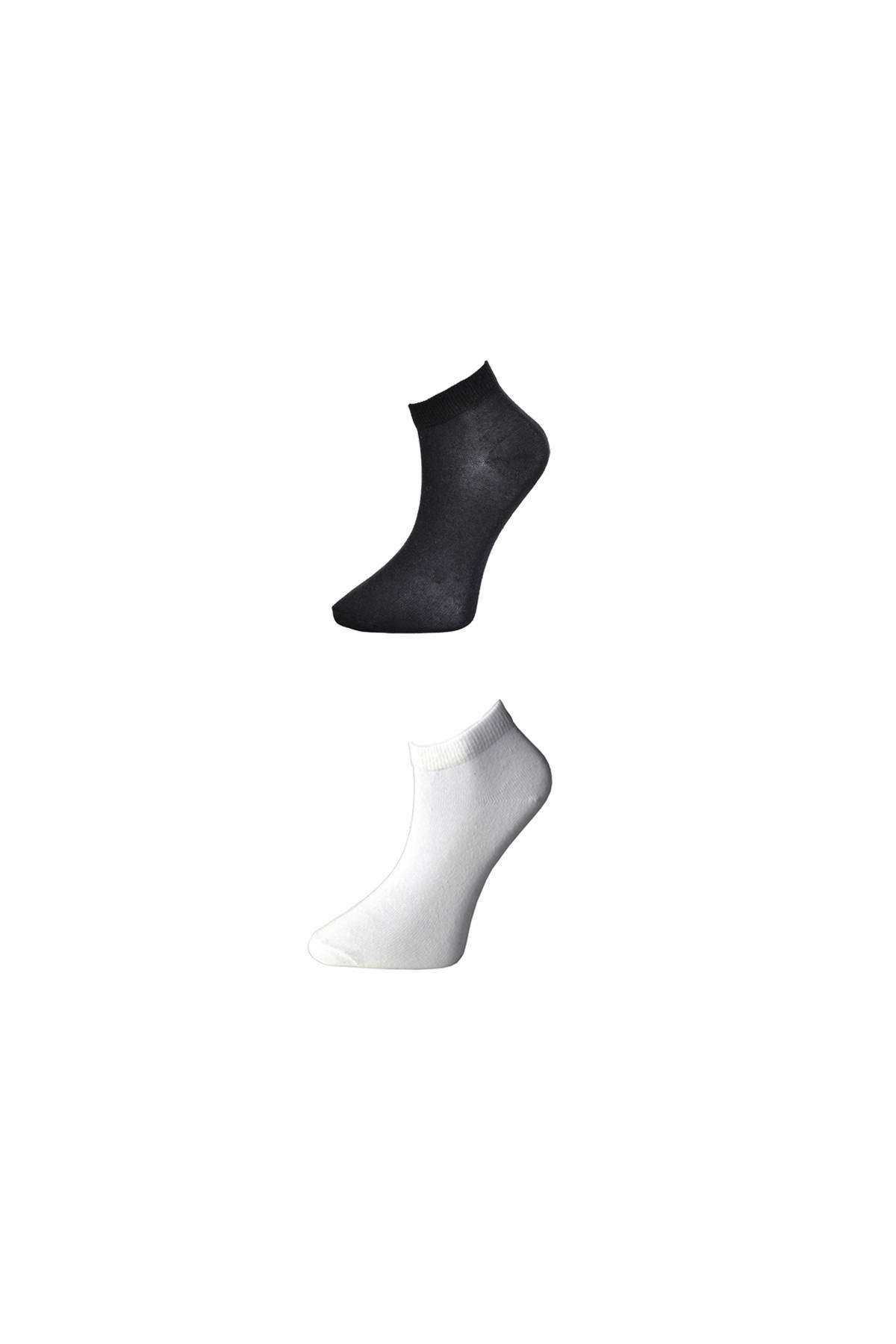 Just Cheap Store Siyah Ve Beyaz Kadin Bilek Çorap 3 Çift