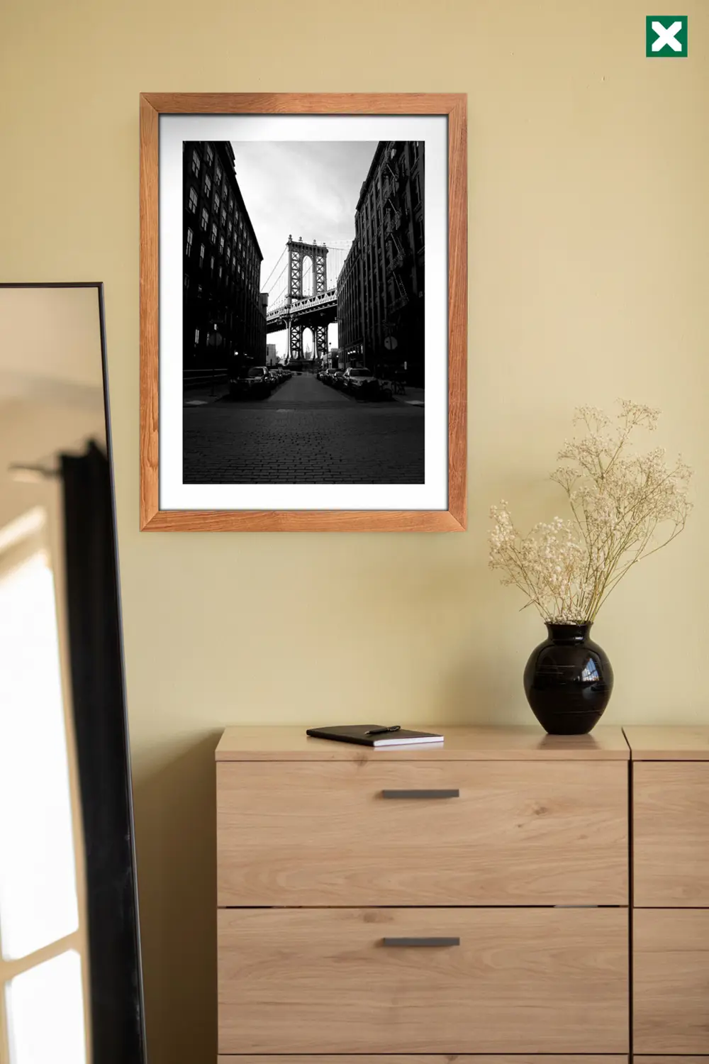 Siyah Ve Beyaz Dekorize 3'lü Set, Çerçeve Görünümlü Modern Mdf Ta