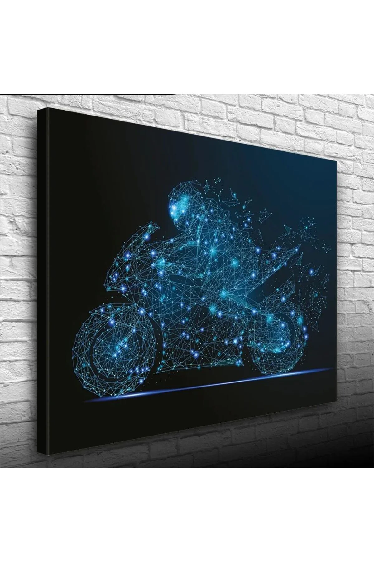 Siyah ve Mavi Tonlarda Spor Motosiklet Kanvas Tablo 50 x 70 Fiyatı, Yorumları ve Özellikleri