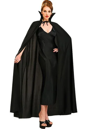 Siyah Yakalı Halloween Pelerini 120 cm – Efsanevi Cadılar Bayramı Kostümü
