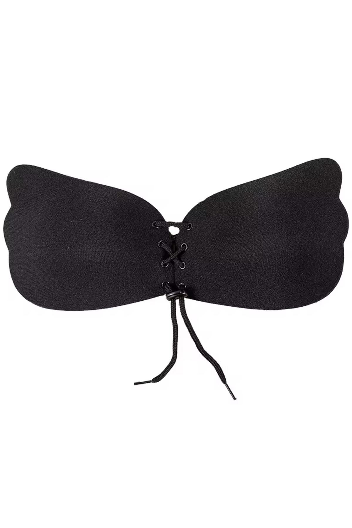 Sivora Siyah Yapışkan Kelebek Sütyen-519