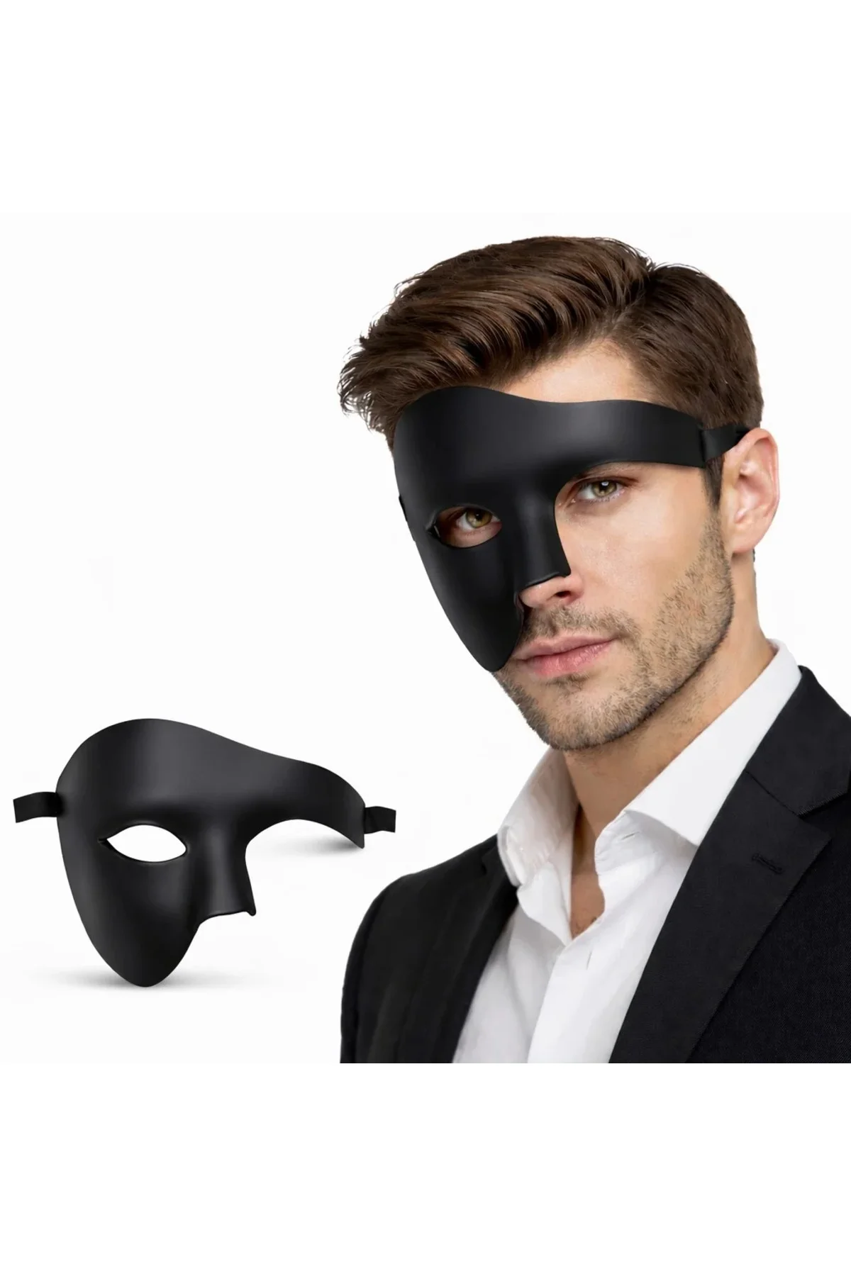 Siyah Yarım Erkek Maske – Phantom Parti & Balo Maskesi Siyah Yarım Erkek Maske – Phantom Parti & Balo Maskesi