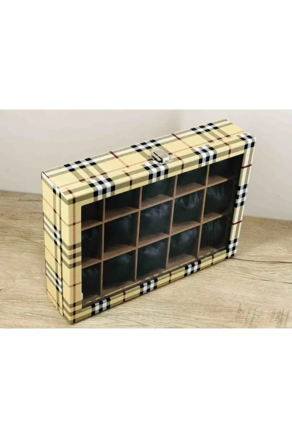 Siyah Yastıklı El Yapımı Burberrys Sarısı 15 Farklı Saat Koyabile