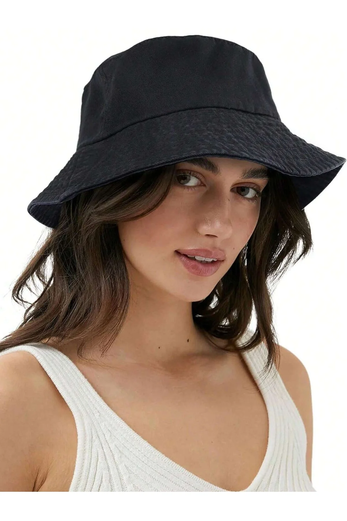 Siyah Yeni Kadın Bucket Şapka, Yazlık Plaj şapkası, Trend Kova Şapka Siyah Yeni Kadın Bucket Şapka, Yazlık Plaj şapkası, Trend Kova Şapka