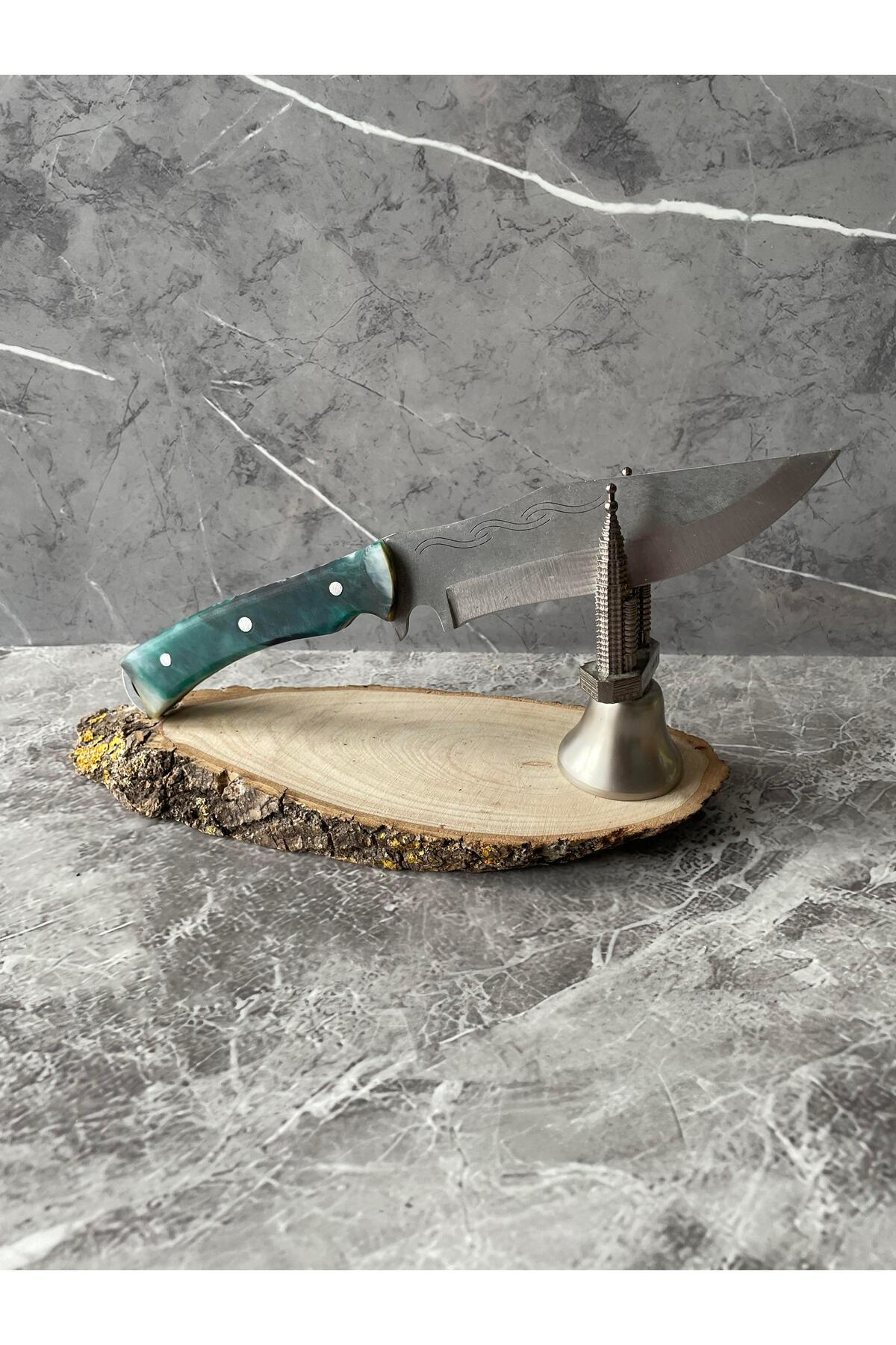 Siyah-Yeşil Epoksi Kabze Kamp Bıçağı – Kılıflı | Outdoor, Hediyel