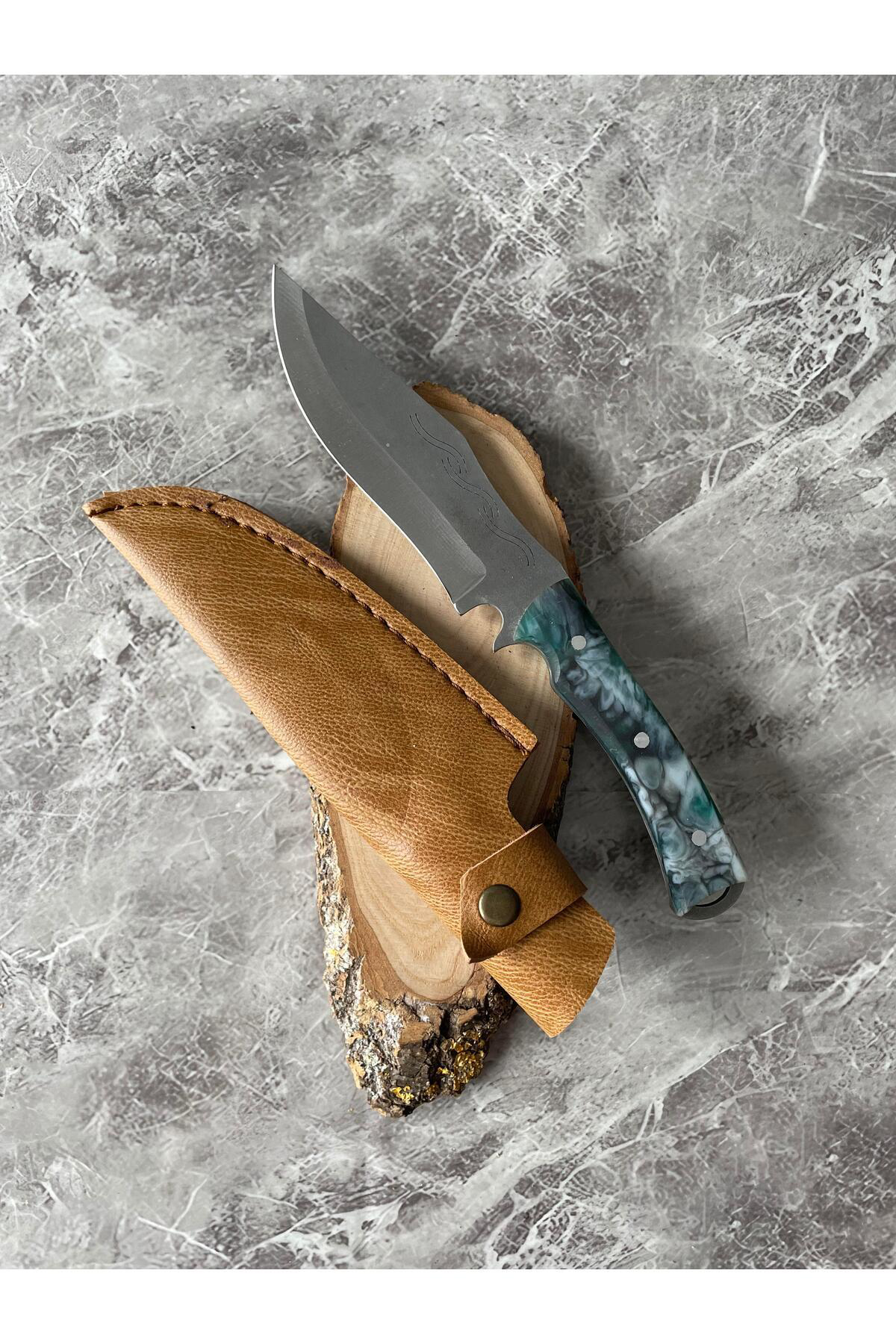 Siyah-Yeşil Epoksi Kabze Kamp Bıçağı – Kılıflı | Outdoor, Hediyel