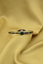 Tükkan Accessories Siyah Yilan Figür Zirkon Taş Yayli Kelepçe Çelik Bileklik-Keztçbi