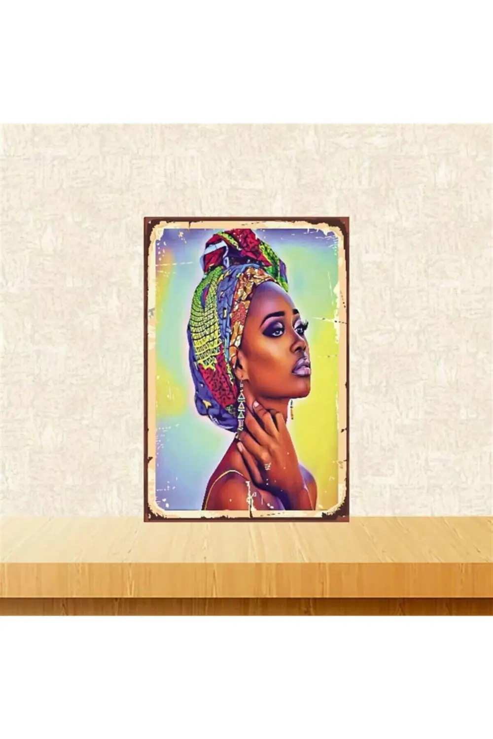 Siyahi Kadın Tasarım 20-30 cm Retro Ahşap Poster Siyahi Kadın Tasarım 20-30 cm Retro Ahşap Poster