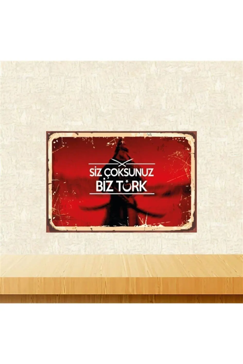 Siz Çoksunuz Biz Türk 20-30 Cm Retro Ahşap Tablo Tkfx5387
