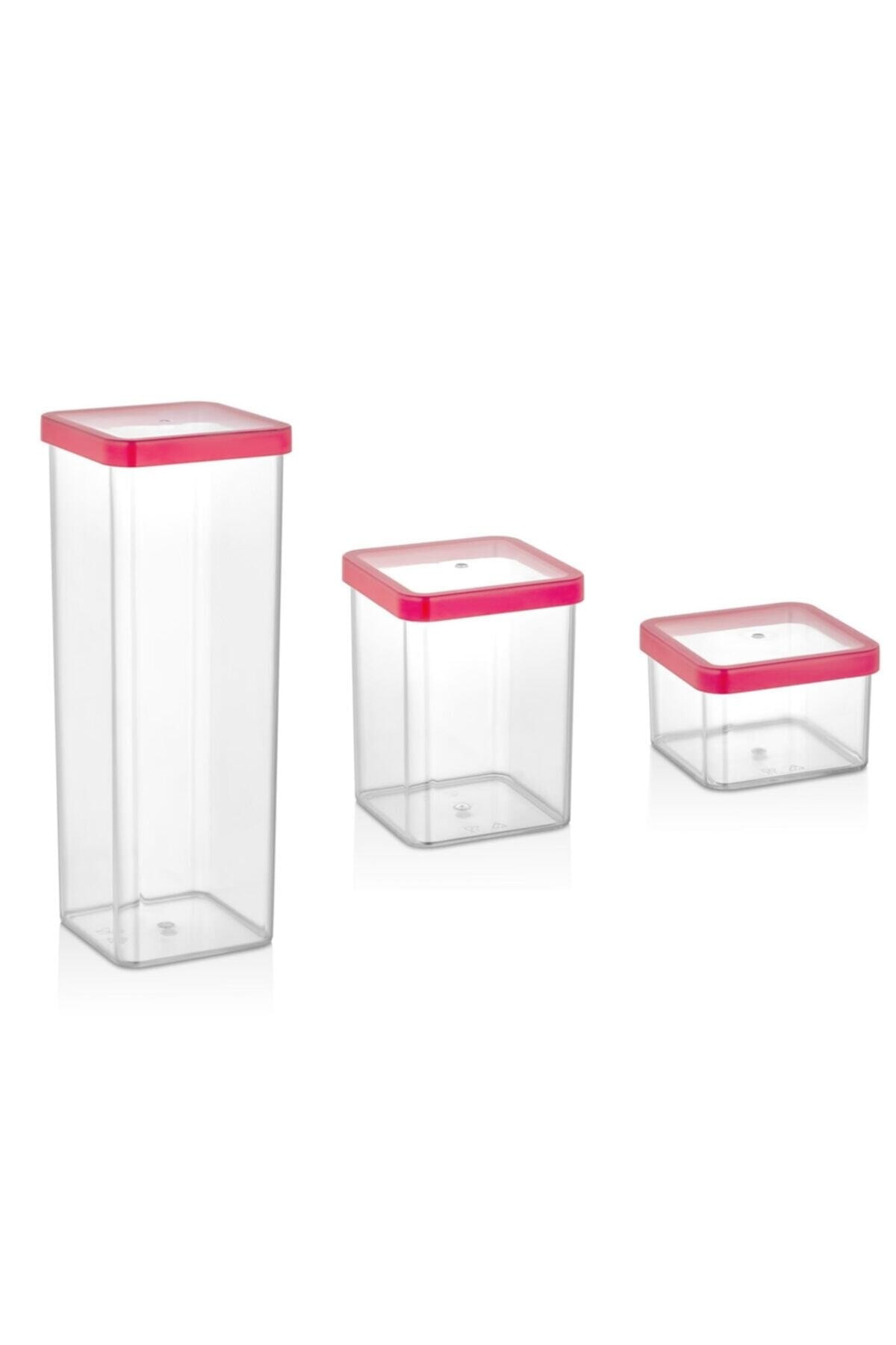 Organizers Sızdırmaz Kapaklı Şeffaf Saklama Kabı 3'Lü Set 500Ml-1000Ml-2100M