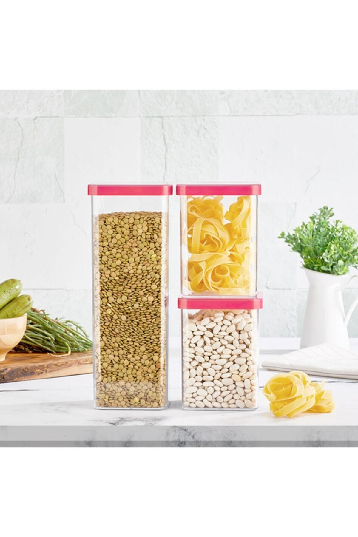 Organizers Sızdırmaz Kapaklı Şeffaf Saklama Kabı 3'Lü Set 500Ml-1000Ml-2100M