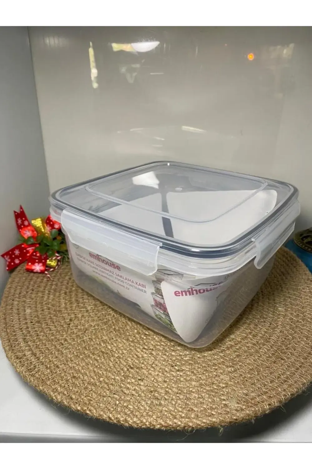 Sızdırmaz Kare Plastik Saklama Kabı 2400ml