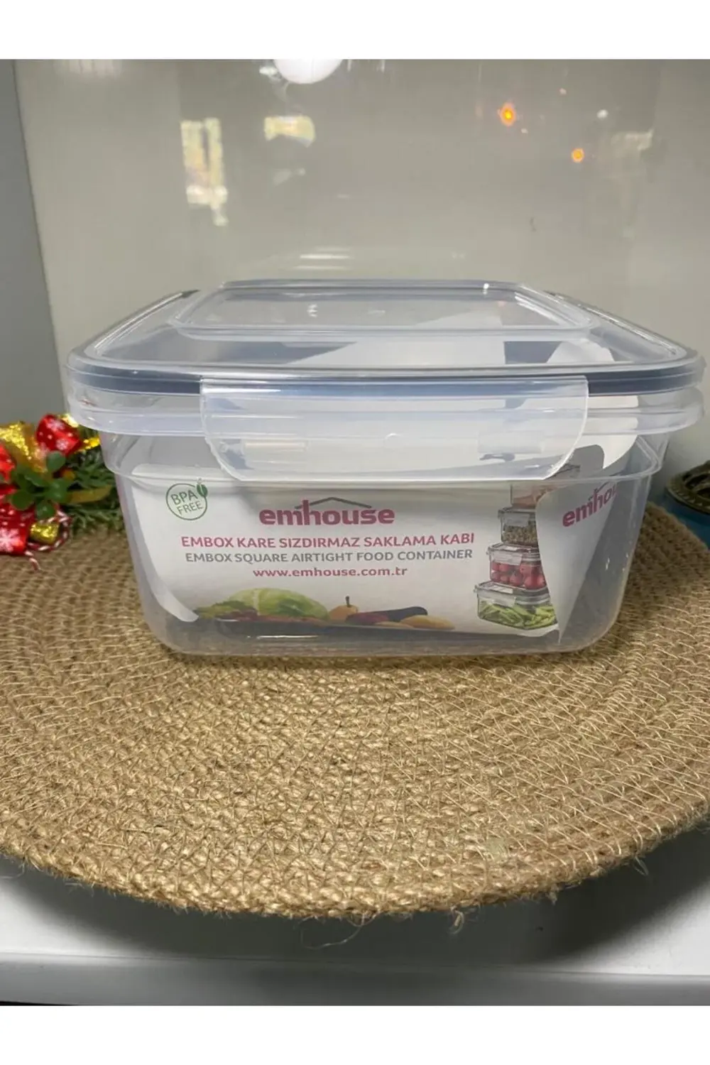 Sızdırmaz Kare Plastik Saklama Kabı 2400ml