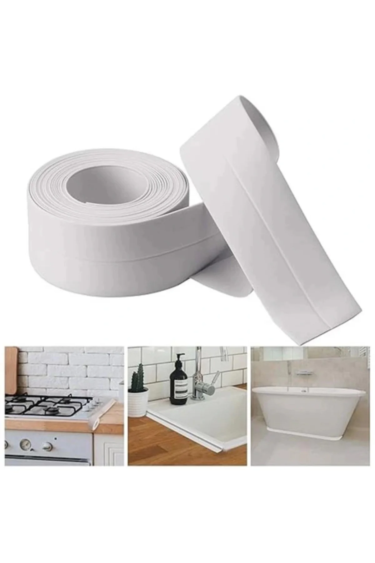 Sızdırmazlık Bandı Banyo Mutfak Lavabo Küvet Duş Teknesi Su Geçirmez Kenar Bant (320 cm)