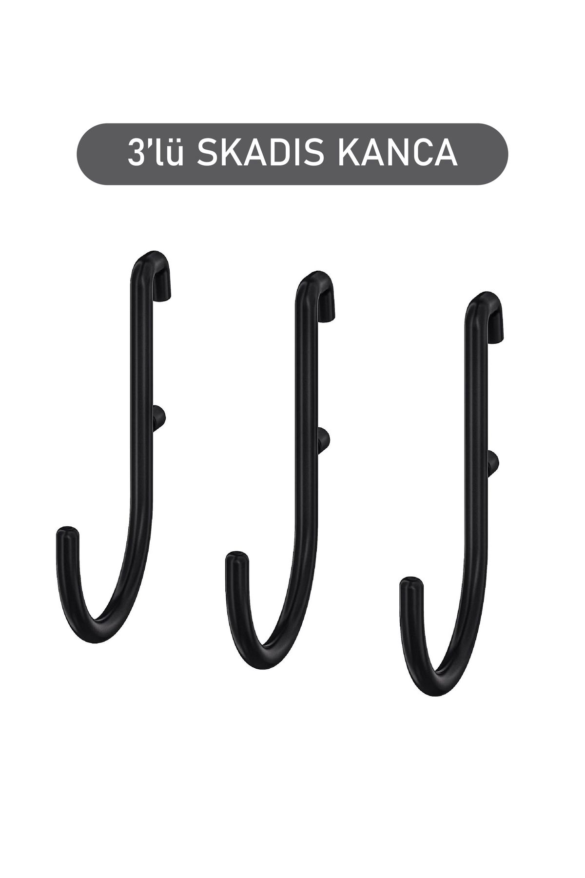 İkea Skadis 3 Adet Siyah Kanca, Çok Amaçli Pano Parçasi, Siyah, 4.5X7 
