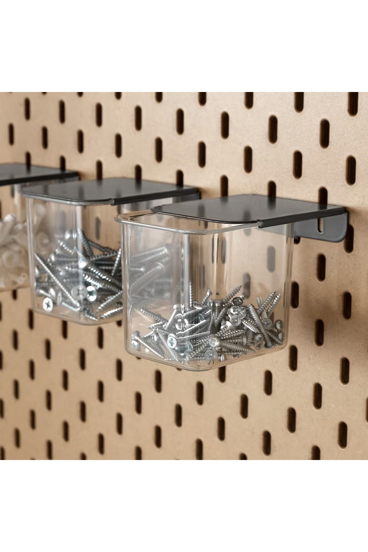 İkea Skadıs 3 Lü Set Çok Amaçlı Pano Parçası Kapaklı Şeffaf Koyu Gri K