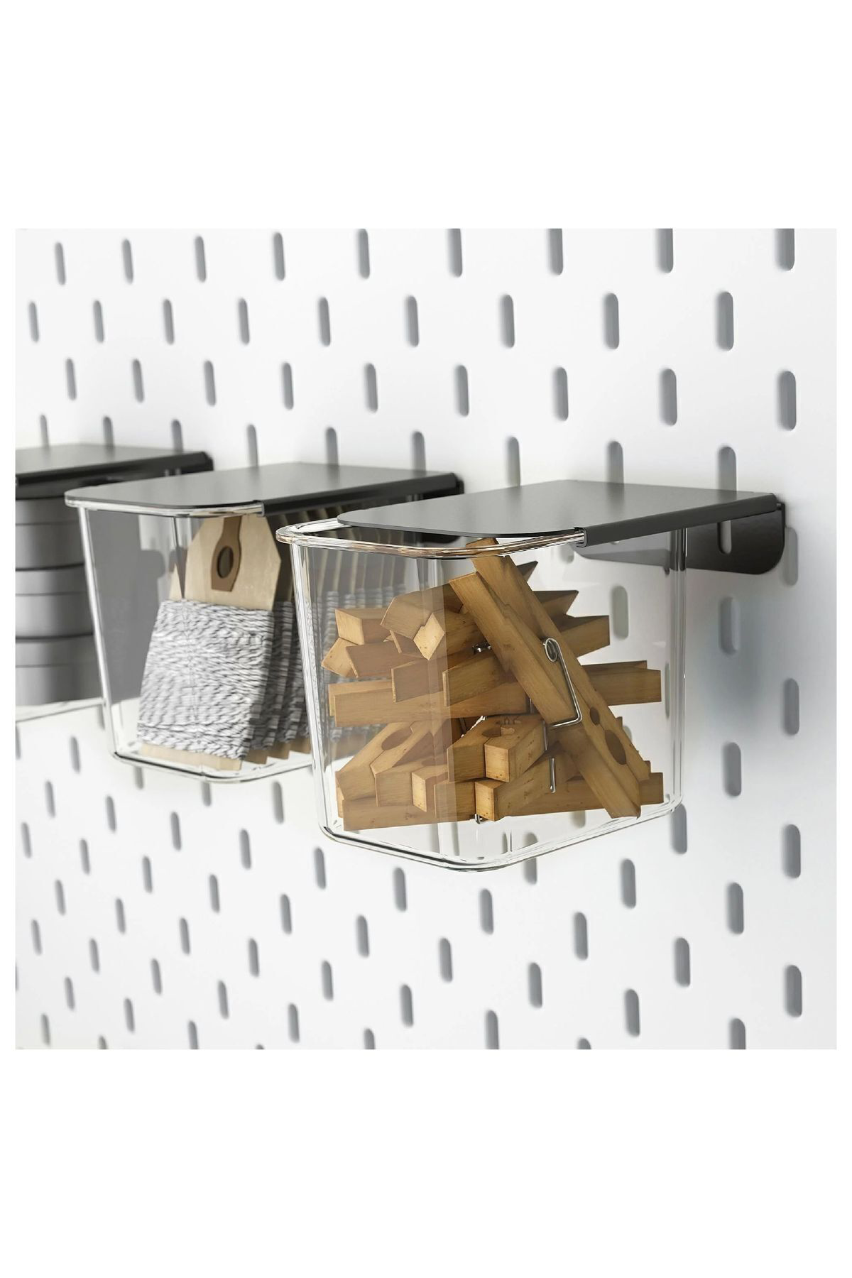 İkea Skadıs 3Lü Siyah Kapaklı Set Çok Amaçlı Pano Parçası Kapaklı Şeff