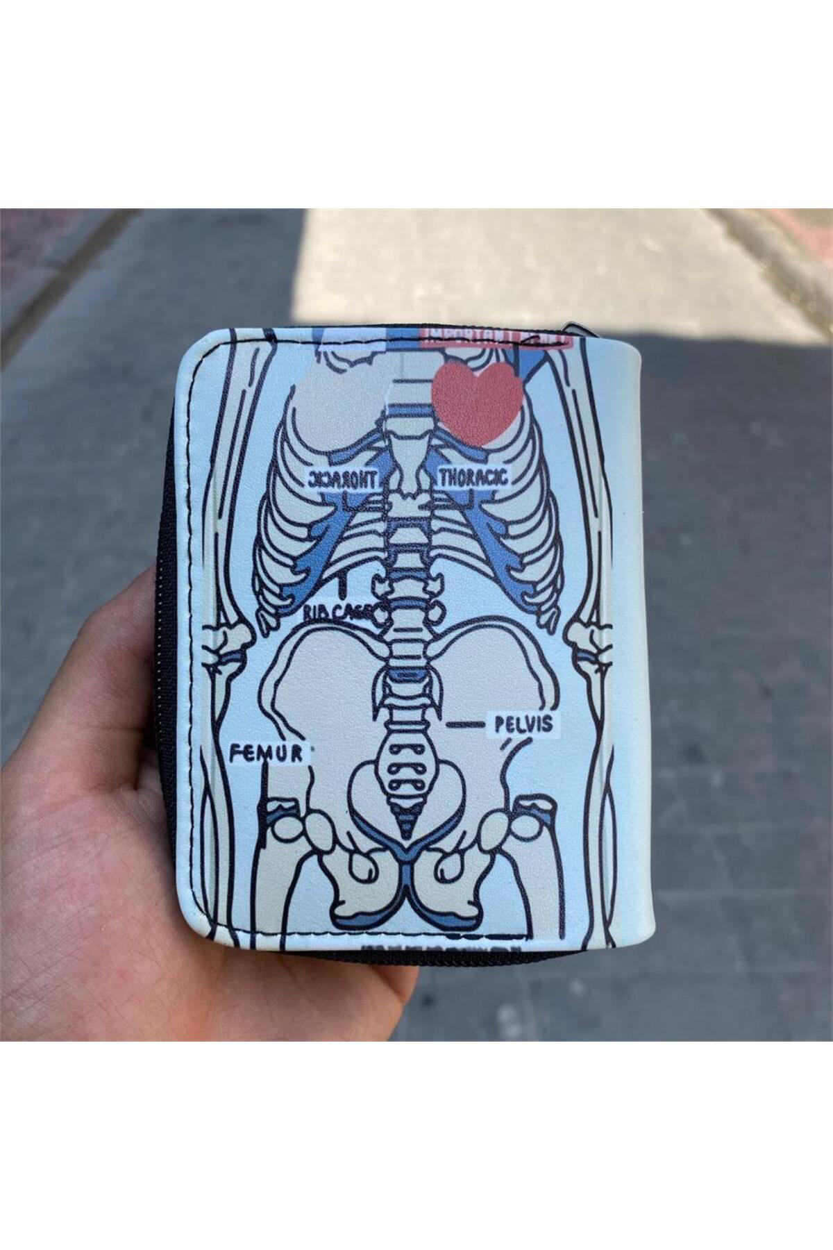 Skeleton Cage Heart Kısa Cüzdan