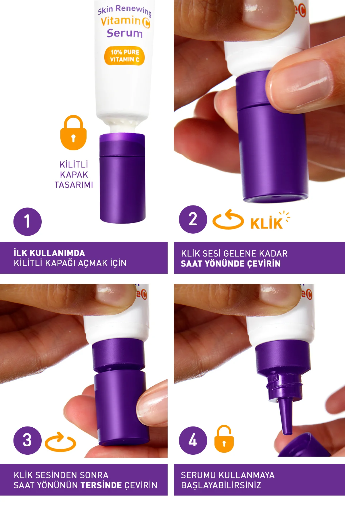 Skin Renewing Cilt Yenileyici & Aydınlatıcı Etkili C Vitamini Yüz Serumu 30 ml