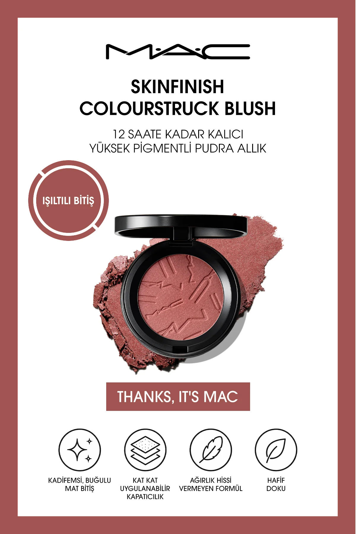 Skinfinish Colourstruck Blush 12 Saate Kadar Kalıcı, Yüksek Pigme