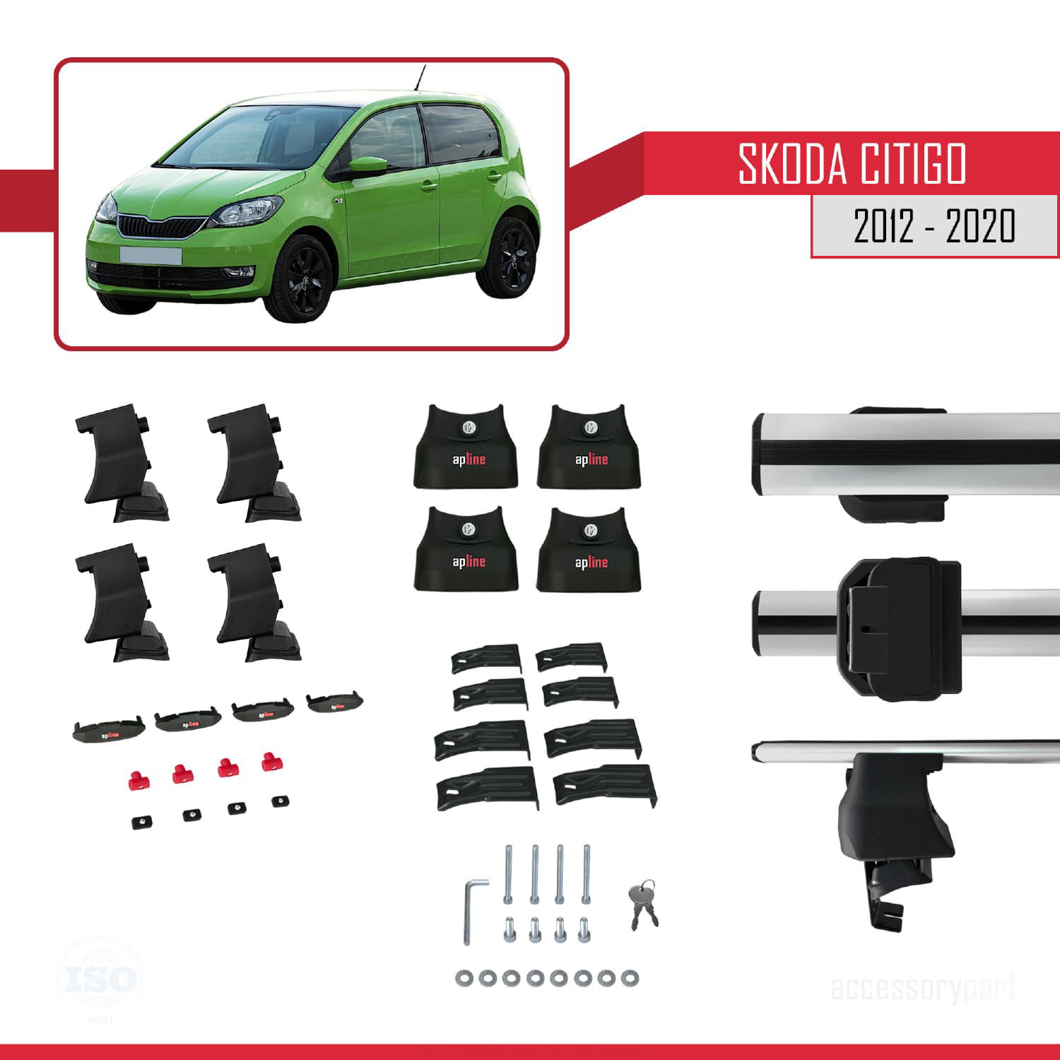 Skoda Citigo 2012-2020 Arası ile uyumlu ACE-4 Ara Atkı Tavan Barı
