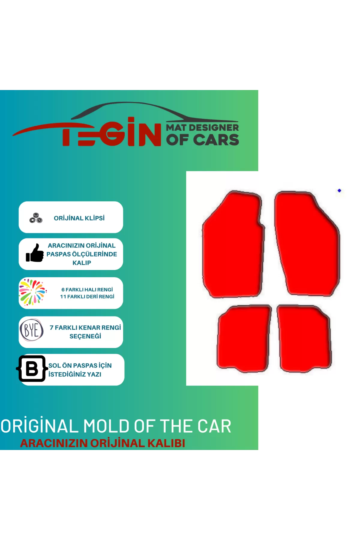 Skoda Fabia 1 1999-2007 Prime Kırmızı Halı Kırmızı Kenar Halı Pas