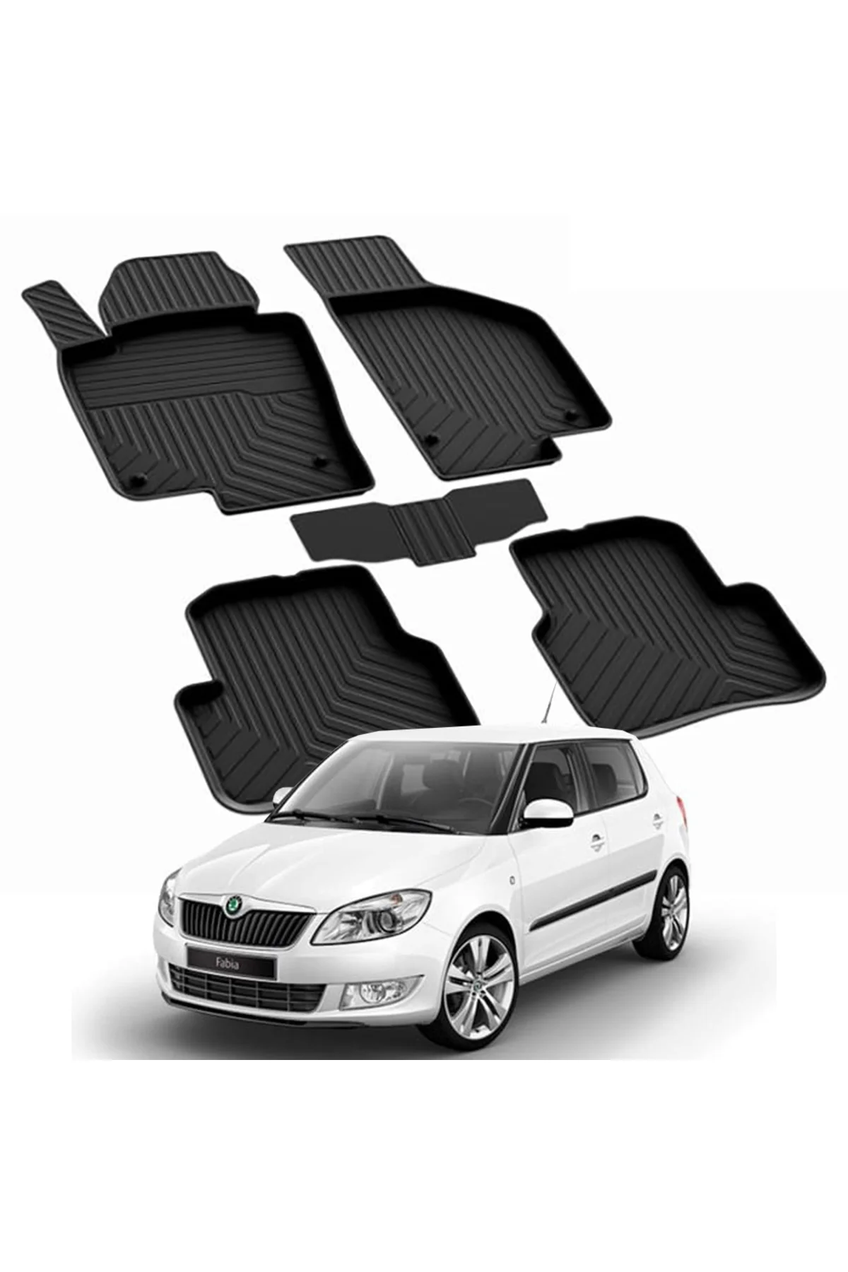 SKODA FABIA 2 2007-2014 Model Yılları İçin Uyumlu Yeo 4D Havuzlu Paspas Takımı