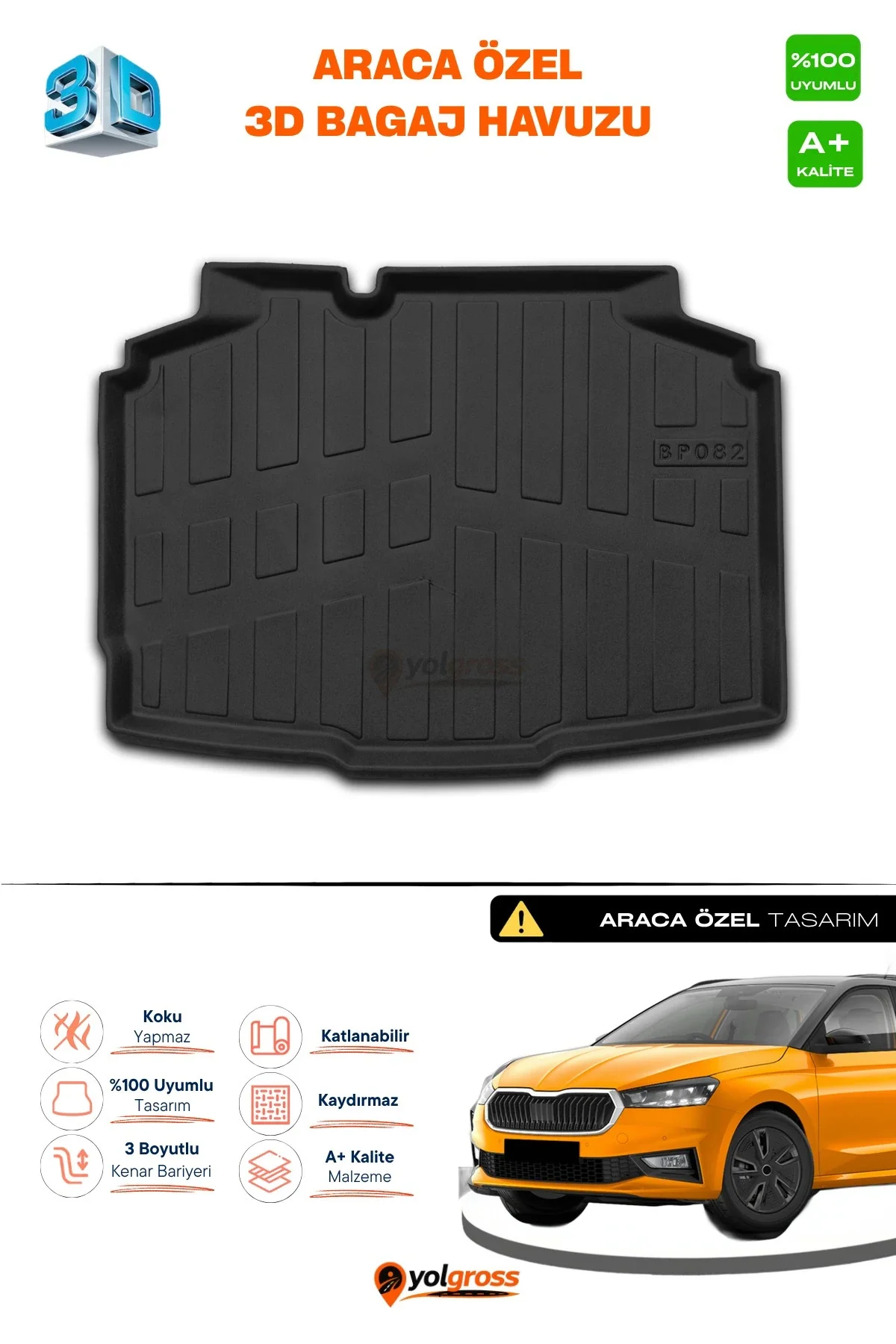 Skoda Fabia 3D Pro Bagaj Havuzu Alt Bagaj 2021 Üzeri A+ Kalite