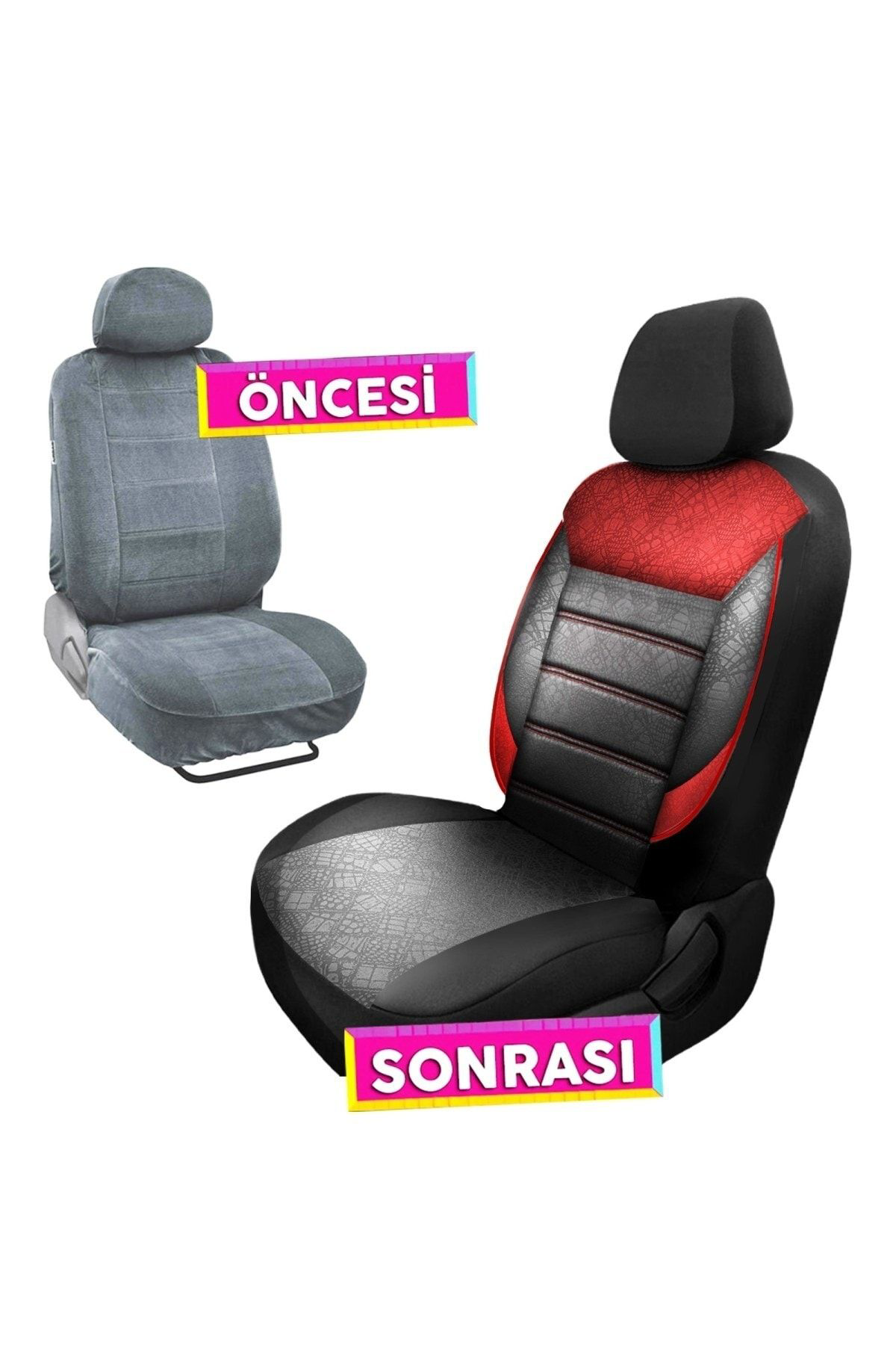 Skoda Fabia Uyumlu Koltuk Kılıfı Scorpion - Kırmızı