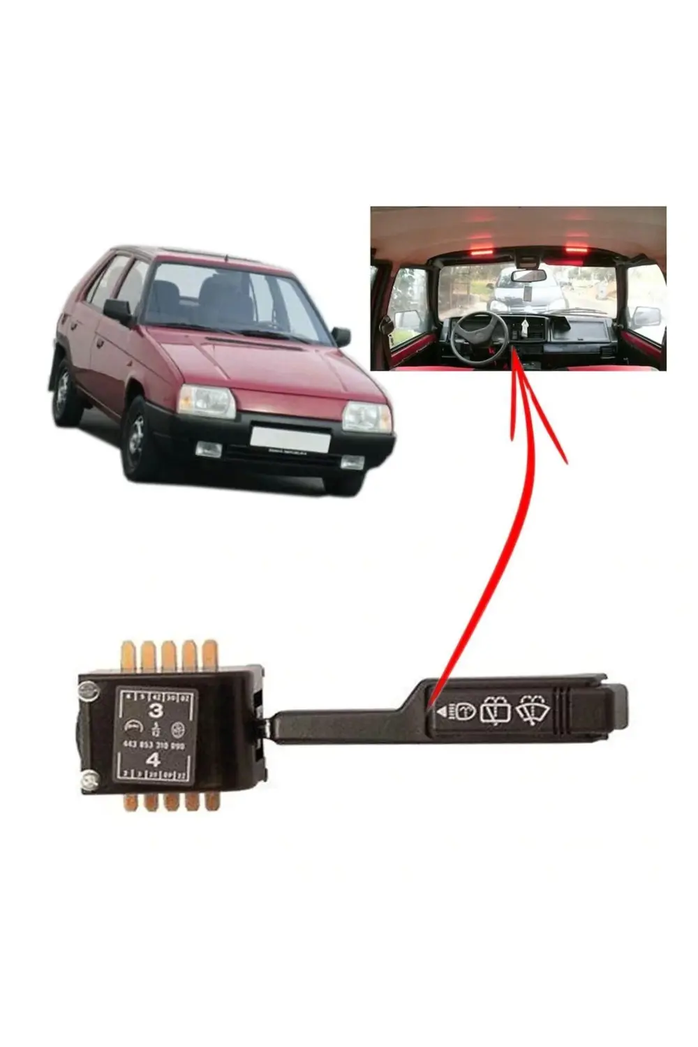 Skoda Favorit Silecek Kumanda Kolu 1989-1993 Uyumlu