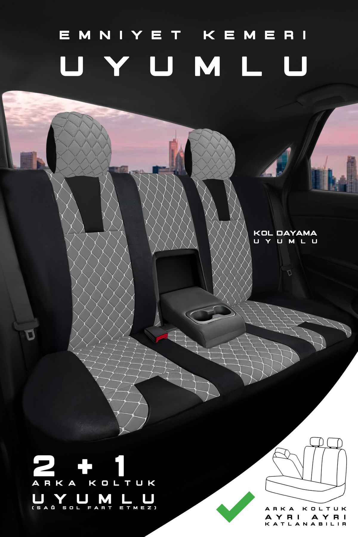 Skoda Kamic Suv 2019 Aracınıza Uyumlu Koltuk Kılıfı Jakar Deri Gr