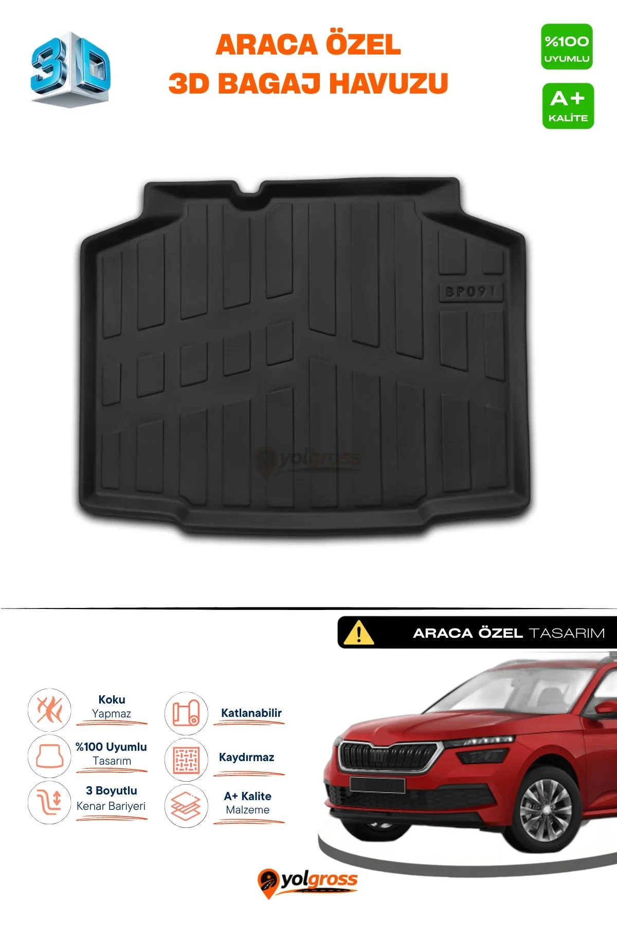 Skoda Kamiq 3D Pro Bagaj Havuzu Alt Bagaj 2019 Üzeri A+ Kalite Skoda Kamiq 3D Pro Bagaj Havuzu Alt Bagaj 2019 Üzeri A+ Kalite