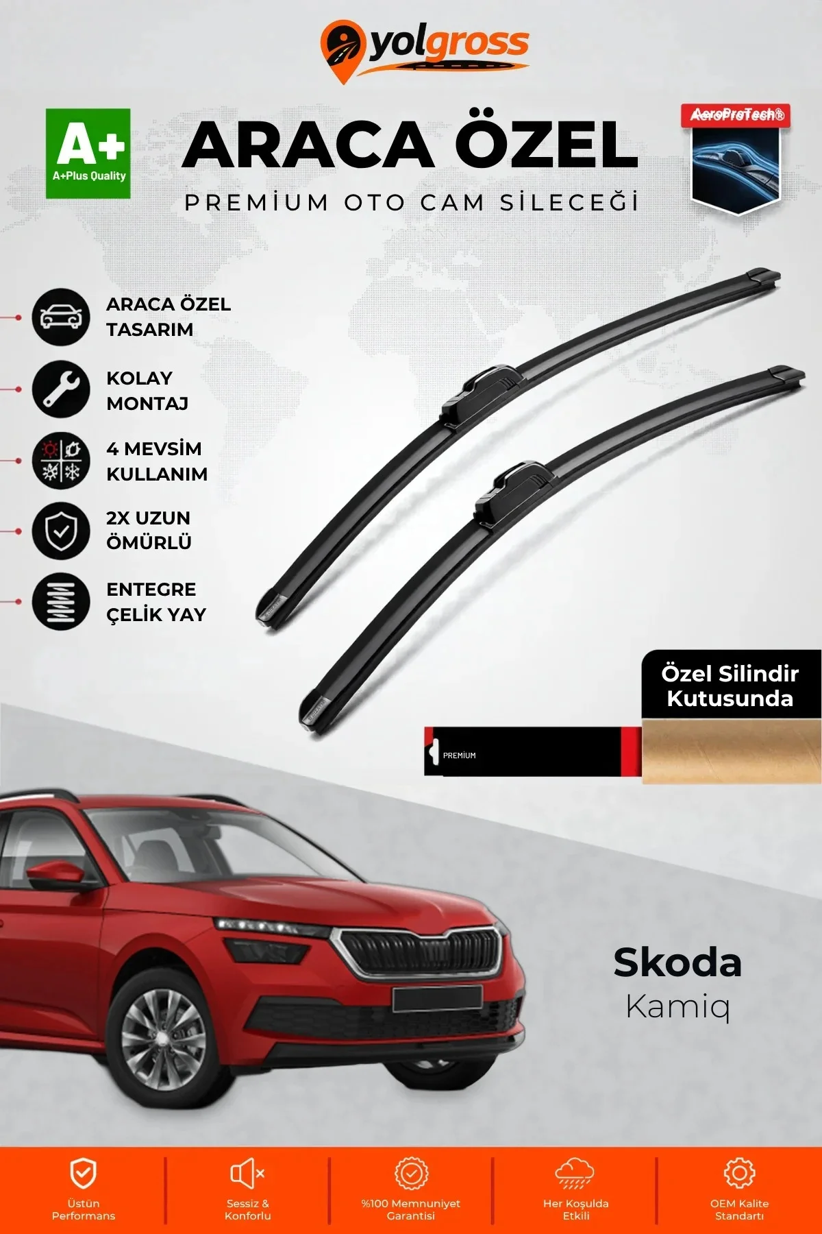 Skoda Kamiq Ön Cam Silecek Seti 2019 Üzeri Premium Araca Özel 65-45 Cm A+ Kalite