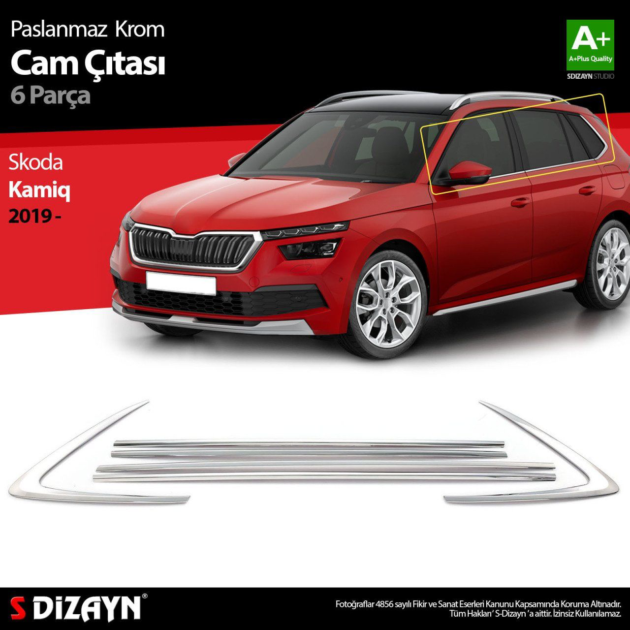 Skoda Kamiq Uyumlu Krom Cam Çıtası 6 Parça 2019 Üzeri Skoda Kamiq Uyumlu Krom Cam Çıtası 6 Parça 2019 Üzeri