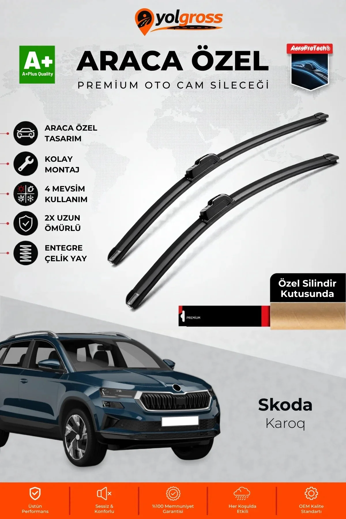 Skoda Karoq Ön Cam Silecek Seti 2018 Üzeri Premium Araca Özel 65-45 Cm A+ Kalite