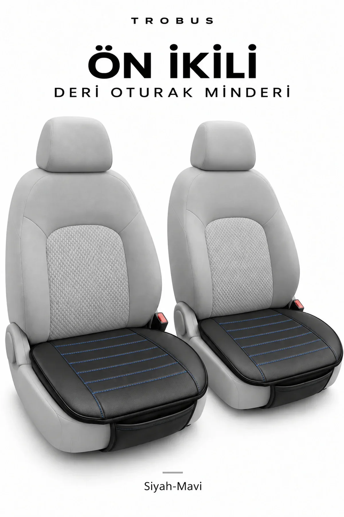 Skoda Octavia 2004+ Çizgili Suni Deri Su Geçirmez 3'lü Oturak Minderi Siyah Mavi Skoda Octavia 2004+ Çizgili Suni Deri Su Geçirmez 3'lü Oturak Minderi Siyah Mavi - Görsel 2