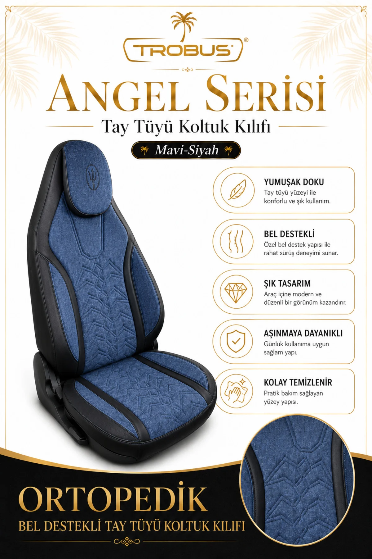 Skoda Octavia 2004 ve Sonrası Uyumlu Angel Serisi Tay Tüyü Koltuk Kılıfı Gri Siyah