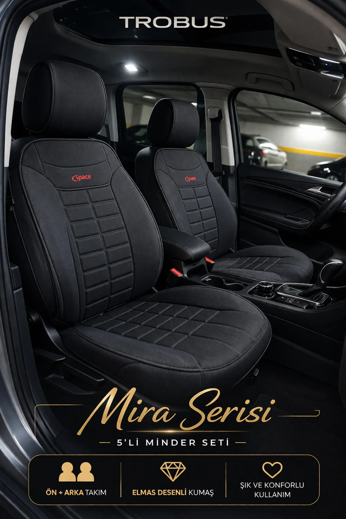 Skoda Octavia 2021+ Mira 5 Parça Oto Koltuk Minderi Terletmez Kaymaz Taban Siyah Fiyatı, Yorumları ve Özellikleri