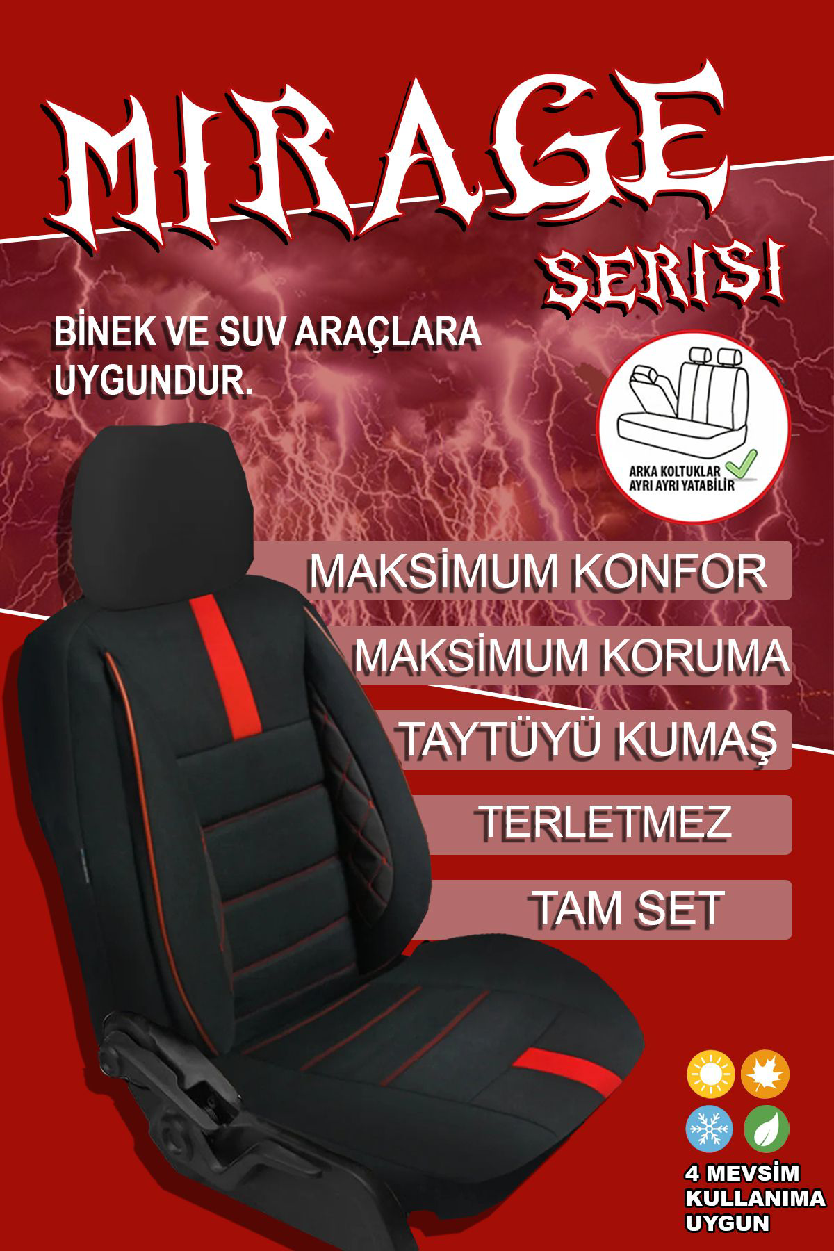 SKODA OCTAVIA 2004-2013Uyumlu Oto Koltuk Kılıfı Mirage Serisi - S