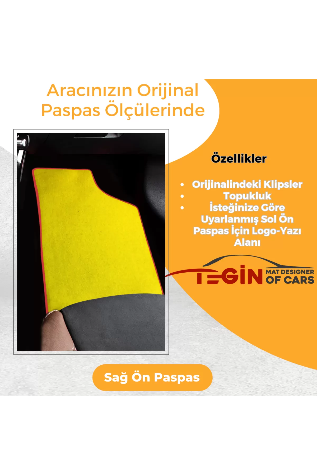 Skoda Octavia 2008-2012 Prime Sarı Halı Kırmızı Kenar Halı Paspas