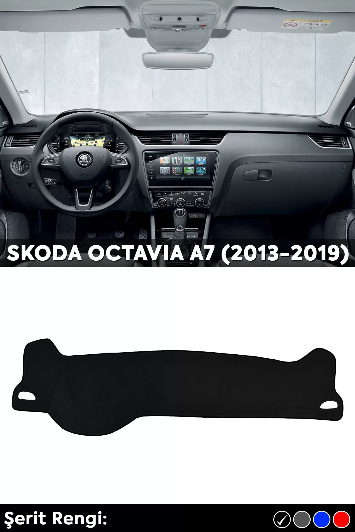 Skoda Octavıa A7 (2013-2019) 3d Torpido Koruma Kılıfı - Ön Göğüs