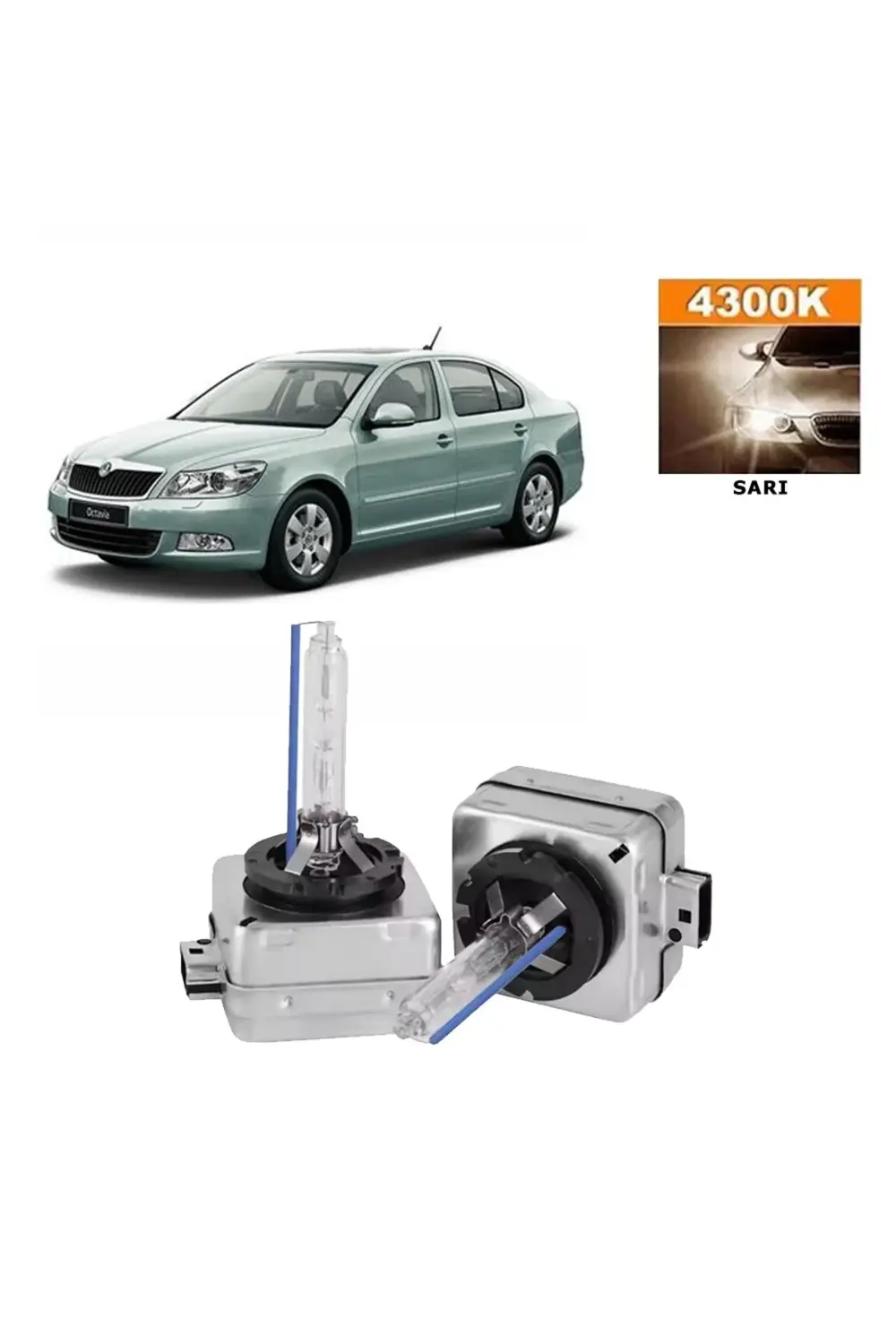 Skoda Octavia Iı 2004-2008 D1s / D1r 4300k Sarı Hıd Xenon Ampul 2