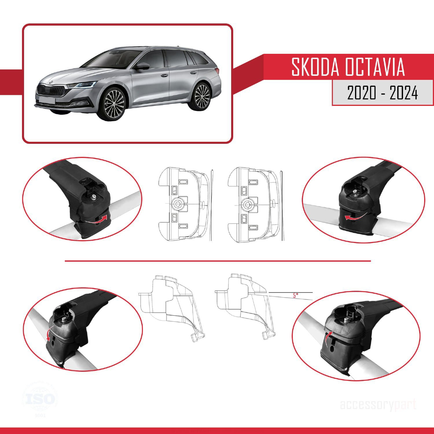 Skoda Octavia (NX) 2020 ve Sonrası ile uyumlu ACE-2 Ara Atkı Tava