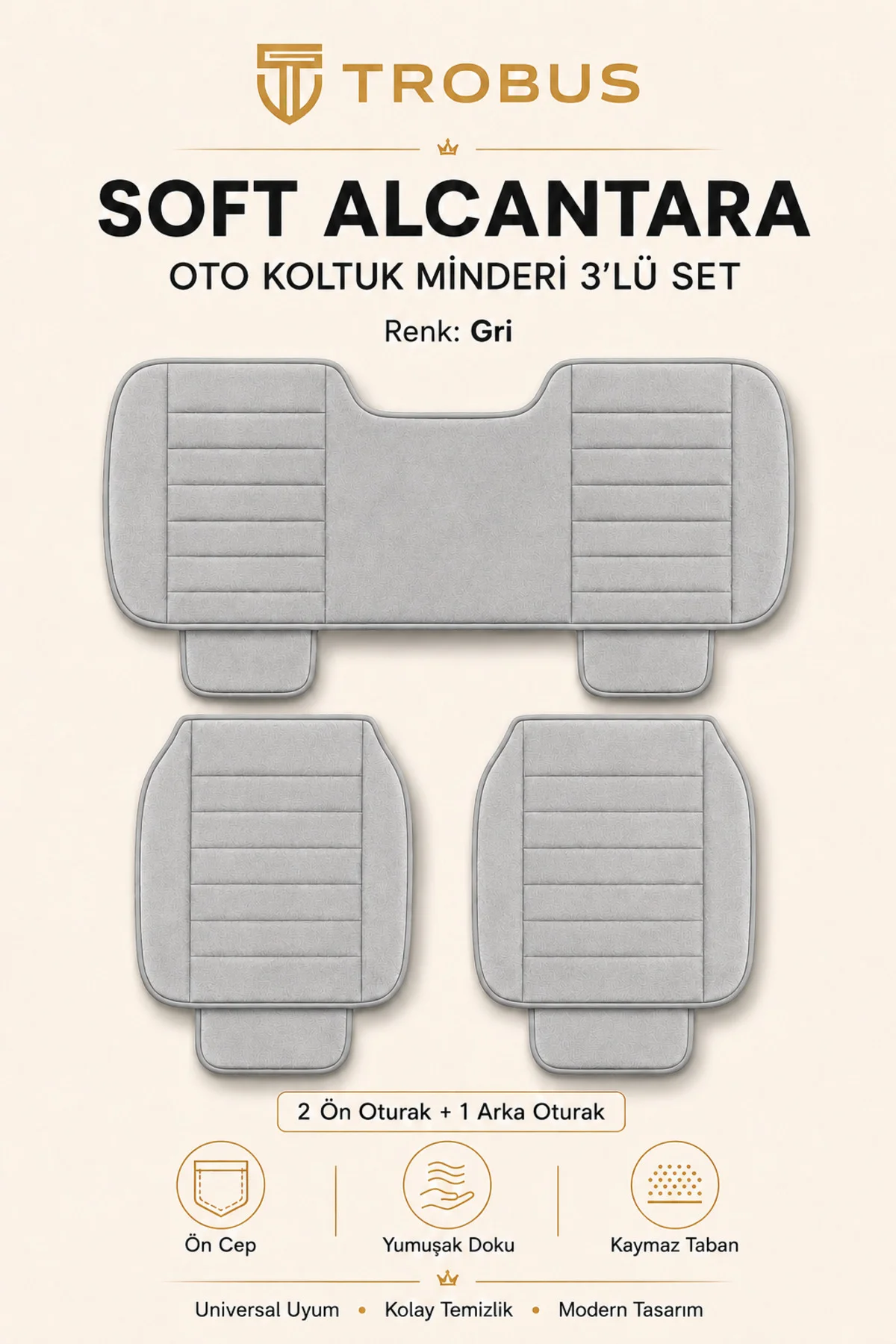 Skoda Rapid 2012+ Soft Alkantara Baby Face 3'lü Oturak Minder Gri Fiyatı, Yorumları ve Özellikleri